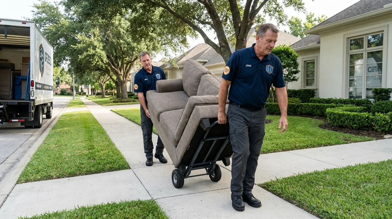 Local residential moving crew loading furniture in Walnut Cove, NC