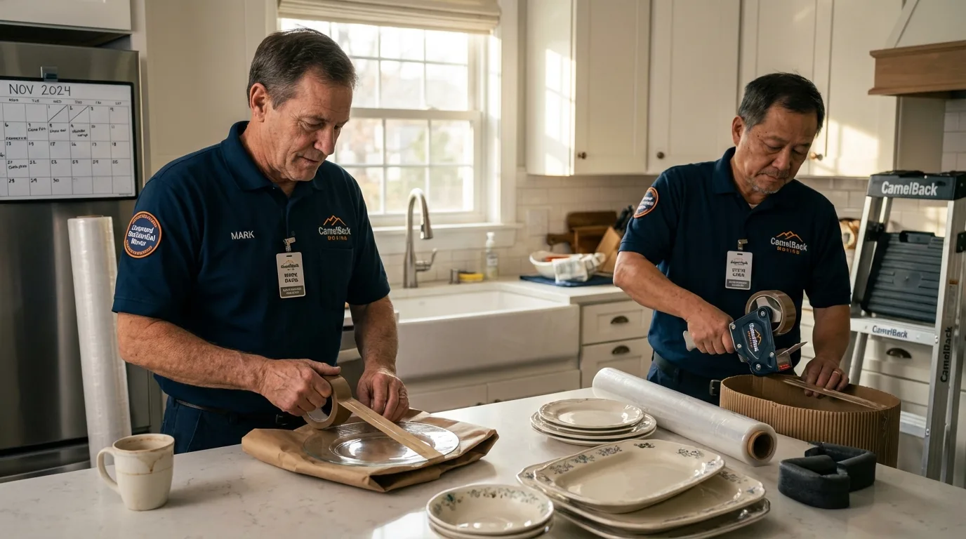 Professional crew packing kitchen dishware in Walnut Cove, NC
